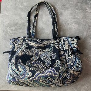 Vera Bradley Quilted Tote Bag Paisley Carryall Shoulder Bag Travel Purse